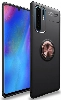 Huawei P30 Pro Kılıf Renkli Silikon Yüzüklü Standlı Auto Focus Ravel Kapak - Rose Gold