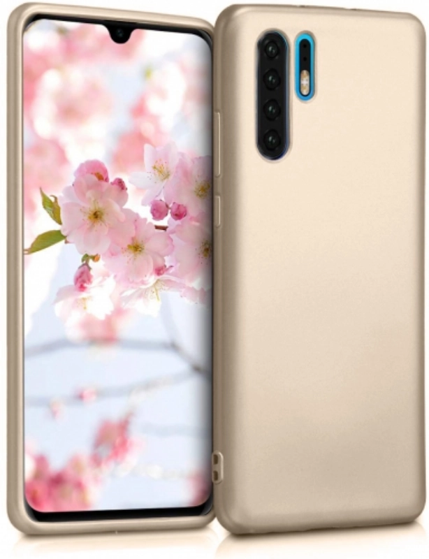 Huawei P30 Pro Kılıf İnce Soft Mat Renkli Esnek Silikon Kapak - Gold