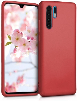 Huawei P30 Pro Kılıf İnce Soft Mat Renkli Esnek Silikon Kapak - Kırmızı