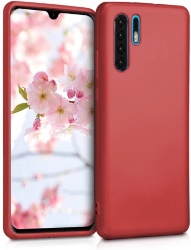 Huawei P30 Pro Kılıf İnce Soft Mat Renkli Esnek Silikon Kapak - Kırmızı