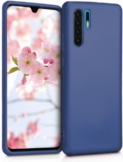 Huawei P30 Pro Kılıf İnce Soft Mat Renkli Esnek Silikon Kapak - Lacivert