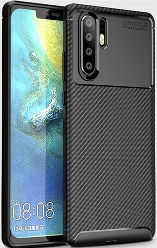 Huawei P30 Pro Kılıf Silikon Parmak İzi Bırakmayan Karbon Soft Negro Kapak - Siyah