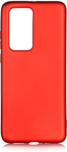Huawei P40 Kılıf İnce Mat Esnek Silikon - Kırmızı