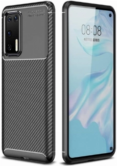 Huawei P40 Kılıf Silikon Parmak İzi Bırakmayan Karbon Soft Negro Kapak - Siyah