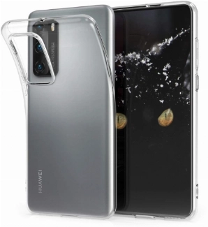 Huawei P40 Kılıf Kamera Korumalı Esnek Silikon Kapak - Şeffaf