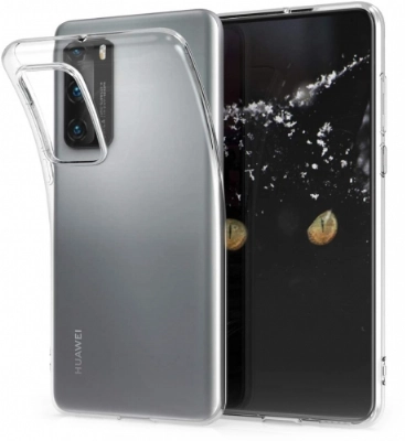 Huawei P40 Kılıf Kamera Korumalı Esnek Silikon Kapak - Şeffaf