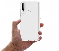 Huawei P40 Lite E Kılıf Korumalı Kenarları Silikon Arkası Sert Coss Kapak  - Şeffaf