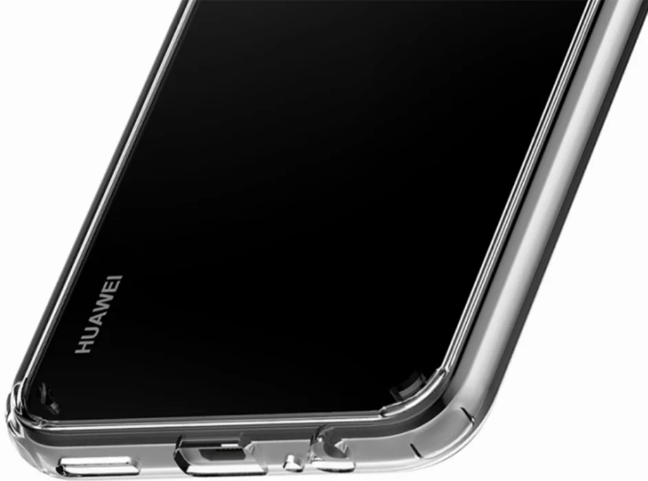 Huawei P40 Lite E Kılıf Korumalı Kenarları Silikon Arkası Sert Coss Kapak  - Şeffaf