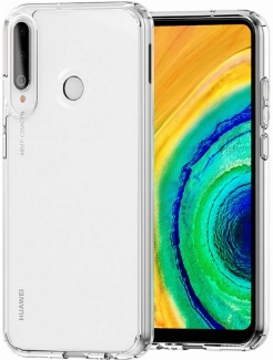 Huawei P40 Lite E Kılıf Korumalı Kenarları Silikon Arkası Sert Coss Kapak  - Şeffaf