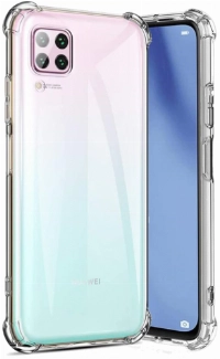 Huawei P40 Lite Kılıf Silikon Köşe Korumalı Airbag Darbe Emici Kapak - Şeffaf