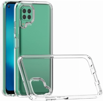 Huawei P40 Lite Kılıf Korumalı Kenarları Silikon Arkası Sert Coss Kapak  - Şeffaf