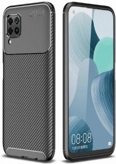 Huawei P40 Lite Kılıf Silikon Parmak İzi Bırakmayan Karbon Soft Negro Kapak - Siyah