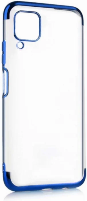 Huawei P40 Lite Kılıf Renkli Köşeli Lazer Şeffaf Esnek Silikon - Mavi