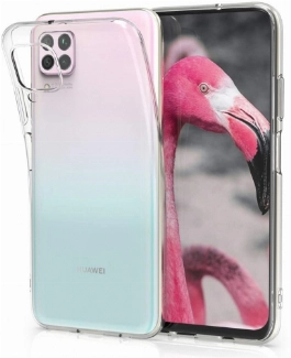 Huawei P40 Lite Kılıf Kamera Korumalı Esnek Silikon Kapak - Şeffaf