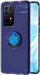 Huawei P40 Pro Kılıf Auto Focus Serisi Soft Premium Standlı Yüzüklü Kapak - Mavi