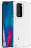 Huawei P40 Pro Kılıf Korumalı Kenarları Silikon Arkası Sert Coss Kapak  - Şeffaf