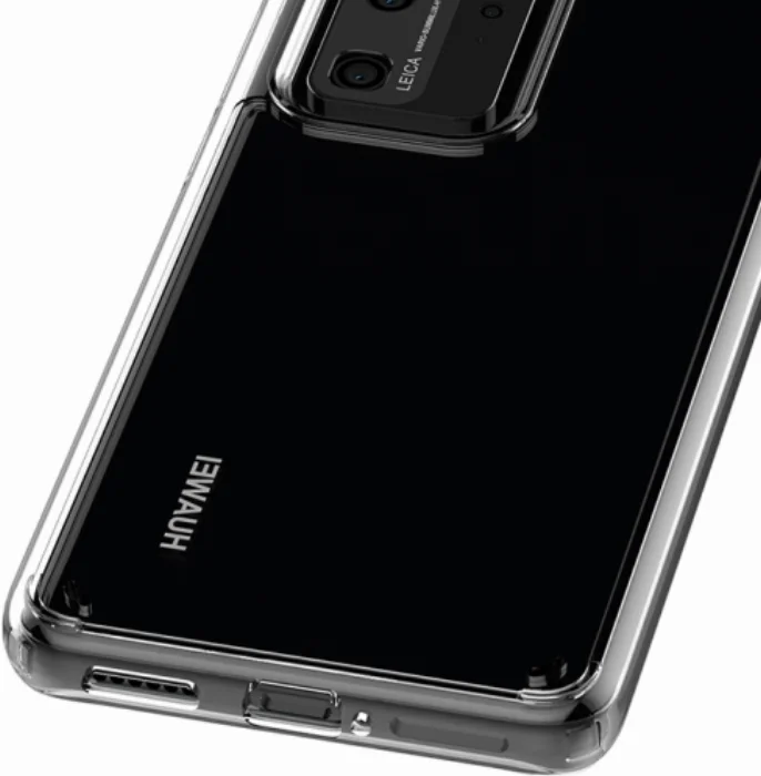 Huawei P40 Pro Kılıf Korumalı Kenarları Silikon Arkası Sert Coss Kapak  - Şeffaf