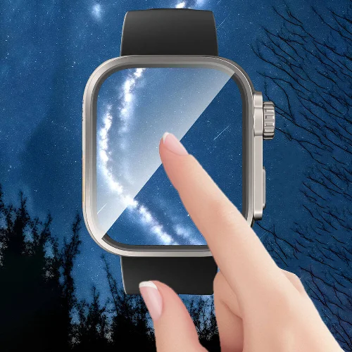 Huawei Watch Fit 3 to Apple Watch Ultra 49mm Kasa Dönüştürücü ve Ekran Koruyucu Zore Watch Gard 33 - Lacivert
