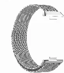 Huawei Watch Fit 3 Metal Kordon Tel Örgü İşlemeli Mıknatıslı KRD-01  - Gümüş