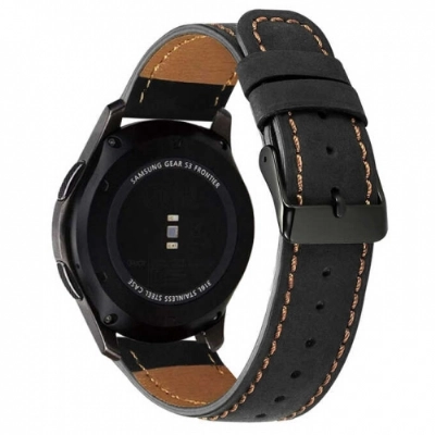 Huawei Watch GT 3 46mm Deri Kordon KRD-29 - Siyah