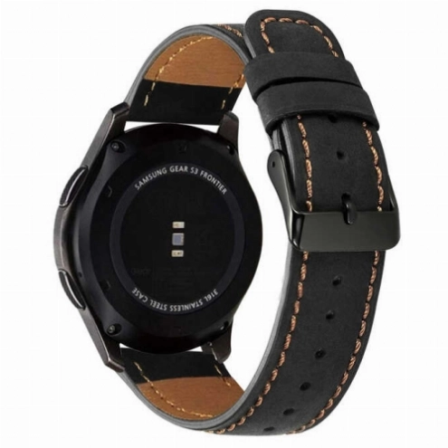 Huawei Watch GT 3 46mm Deri Kordon KRD-29 - Siyah