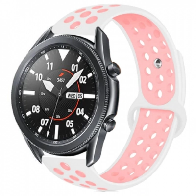 Huawei Watch GT 3 46mm Kordon Spor Silikon Delikli KRD-02 - Açık Pembe