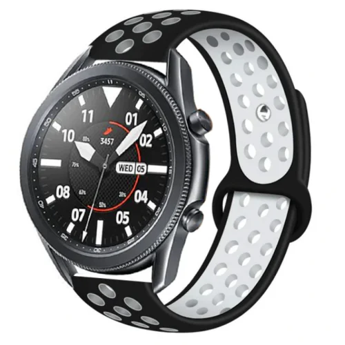 Huawei Watch GT 3 46mm Kordon Spor Silikon Delikli KRD-02 - Siyah