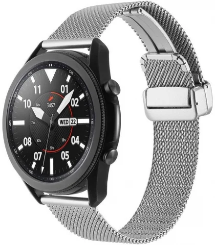 Huawei Watch GT 3 46mm Kordon Zore KRD-85 22mm Metal Kordon - Gümüş