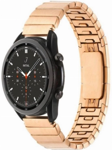 Huawei Watch GT 3 46mm Metal Kordon Çizgi Tasarım Şık Ve Dayanıklı KRD-82 - Rose Gold