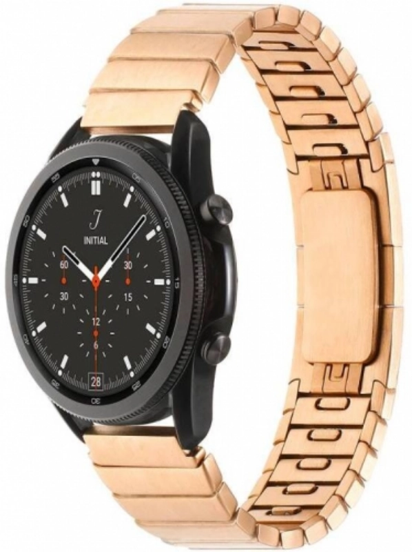 Huawei Watch GT 3 46mm Metal Kordon Çizgi Tasarım Şık Ve Dayanıklı KRD-82 - Rose Gold