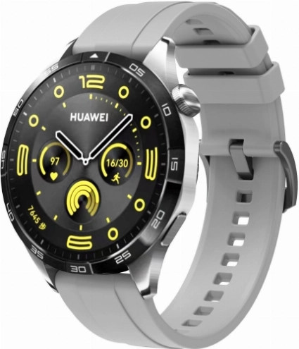 Huawei Watch GT 4 (46MM) Silikon Kordon Metal Tokalı KRD-95  - Gri