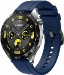 Huawei Watch GT 4 (46MM) Silikon Kordon Metal Tokalı KRD-95  - Lacivert