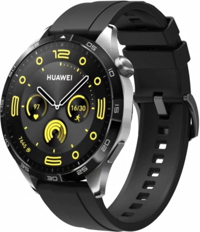 Huawei Watch GT 4 (46MM) Silikon Kordon Metal Tokalı KRD-95  - Siyah