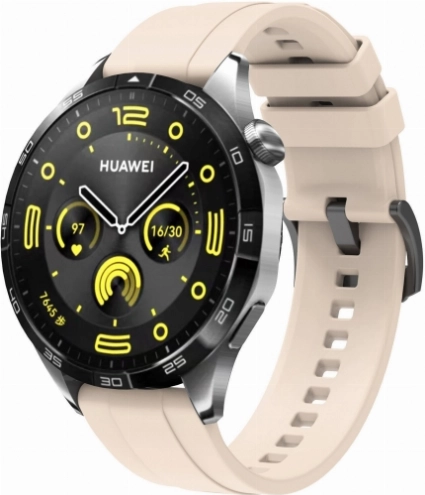 Huawei Watch GT 4 (46MM) Silikon Kordon Metal Tokalı KRD-95  - Starlight