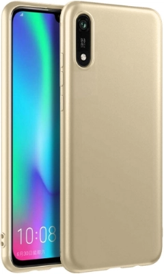 Huawei Y5 2019 Kılıf İnce Soft Mat Renkli Esnek Silikon Kapak - Gold