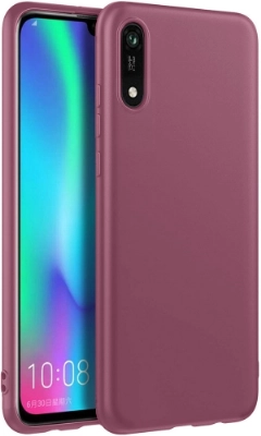 Huawei Y5 2019 Kılıf İnce Soft Mat Renkli Esnek Silikon Kapak - Mürdüm