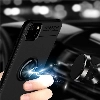 Huawei Y5p Kılıf Renkli Silikon Yüzüklü Standlı Auto Focus Ravel Kapak - Siyah