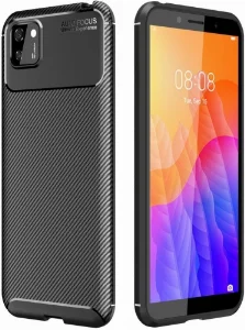 Huawei Y5p Kılıf Karbon Serisi Mat Fiber Silikon Negro Kapak - Siyah