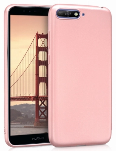 Huawei Y6 2018 Kılıf İnce Soft Mat Renkli Esnek Silikon Kapak - Rose Gold