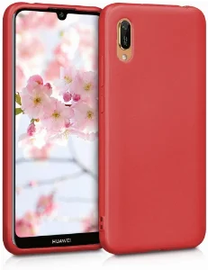 Huawei Y6 2019 Kılıf İnce Soft Mat Renkli Esnek Silikon Kapak - Kırmızı