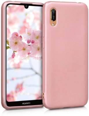 Huawei Y6 2019 Kılıf İnce Soft Mat Renkli Esnek Silikon Kapak - Rose Gold