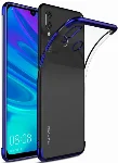 Huawei Y6 2019 Kılıf Renkli Köşeli Lazer Şeffaf Esnek Silikon - Mavi