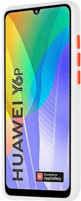 Huawei Y6p Kılıf Exlusive Arkası Mat Tam Koruma Darbe Emici - Beyaz