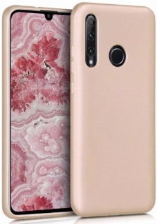 Huawei Y6p Kılıf İnce Soft Mat Renkli Esnek Silikon Kapak - Gold