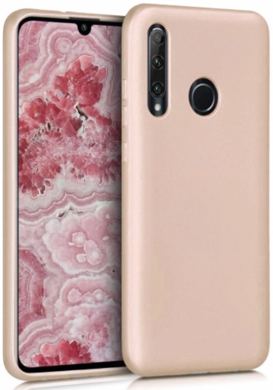 Huawei Y6p Kılıf İnce Soft Mat Renkli Esnek Silikon Kapak - Gold