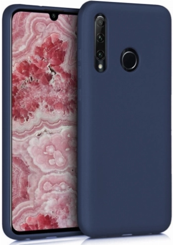 Huawei Y6p Kılıf İnce Soft Mat Renkli Esnek Silikon Kapak - Lacivert