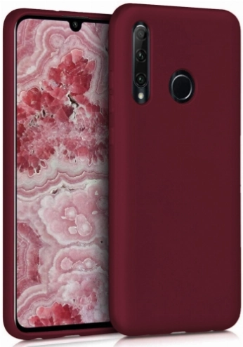 Huawei Y6p Kılıf İnce Soft Mat Renkli Esnek Silikon Kapak - Mürdüm