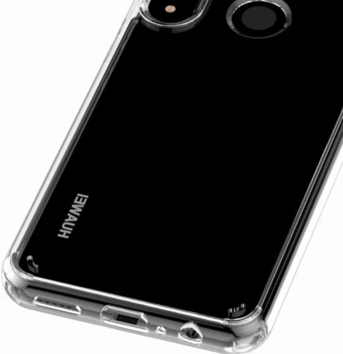Huawei Y6p Kılıf Korumalı Kenarları Silikon Arkası Sert Coss Kapak  - Şeffaf