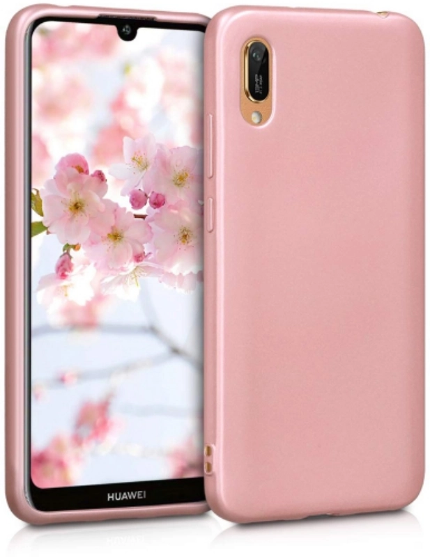 Huawei Y6s Kılıf İnce Soft Mat Renkli Esnek Silikon Kapak - Rose Gold