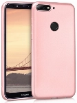 Huawei Y7 2018 Kılıf İnce Soft Mat Renkli Esnek Silikon Kapak - Rose Gold